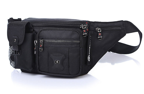 瑞士军刀新款户外运动跑步男腰包 多功能防水防盗休闲挎包 定做